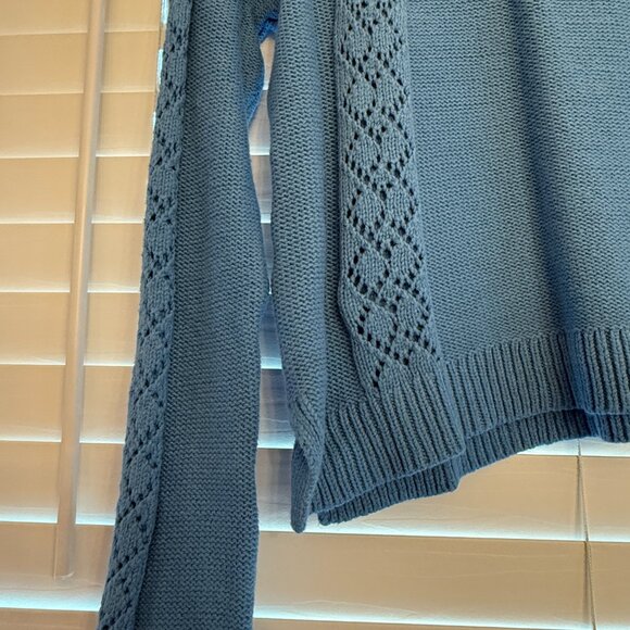 NWT Loft Blue Sweater with Geometric Design (Size: M) - Picture 2 of 4